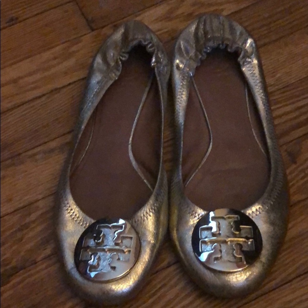 Tory Burch gold flats used